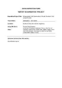 Davis Expedition Fund Report on Expedition / Project