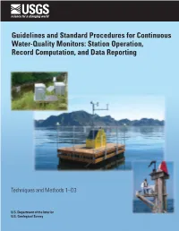 Guidelines and Standard Procedures for Continuous Water-Quality Monitors: Station Operation, Record Computation, and Data Reporting