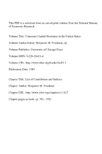 List of Contributors and Indexes
