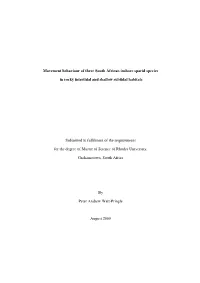 Movement Behaviour of Three South African Inshore Sparid Species In