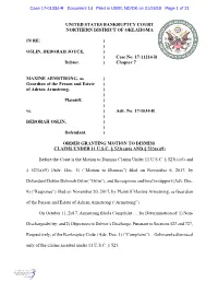 OSLIN, DEBORAH JOYCE, ) ) Case No. 17-11214-R Debtor. ) Chapter 7 ______
