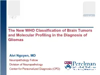 The New WHO Classification of Brain Tumors and Molecular Profiling in the Diagnosis of Gliomas