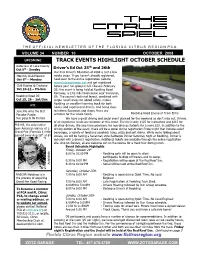 Track Events Highlight October Schedule