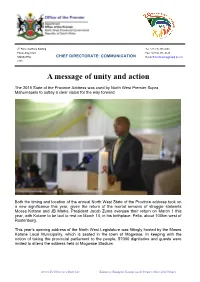 A Message of Unity and Action