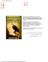 Defending Sacred Ground 1