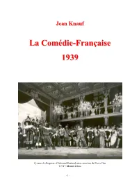 Jean Knauf. La Comédie-Française 1939 PPA