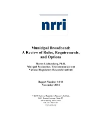 Municipal Broadband: a Review of Rules, Requirements, and Options