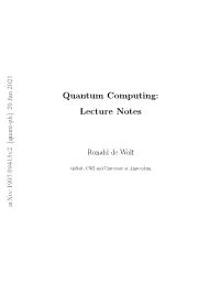 Quantum Computing: Lecture Notes