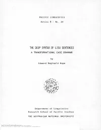 The Deep Syntax of Lisu Sentences