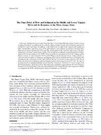 The Time Delay of Flow and Sediment in the Middle and Lower Yangtze River and Its Response to the Three Gorges Dam