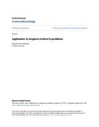 Application of Vergence Method to Problems