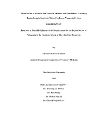 Identification of Effective and Practical Thermal and Non-Thermal Processing