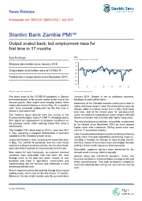Stanbic Bank Zambia PMI™ Output Scaled Back, but Employment Rises for First Time in 17 Months