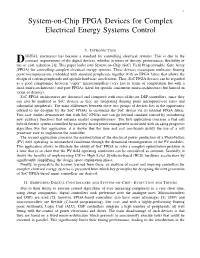 System-On-Chip FPGA Devices for Complex Electrical Energy Systems Control