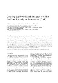 Creating Dashboards and Data Stories Within the Data & Analytics Framework (DAF)