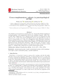 Cross-Complementary Subsets in Paratopological Groups