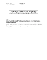 Draft ANSI Smalltalk Standard