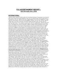 FCC ASCERTAINMENT REPORT – April Through June, 2004