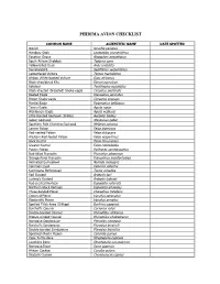 Phirima Avion Checklist