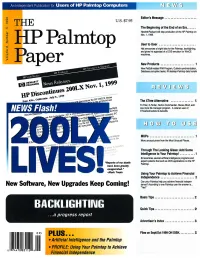 Ppalmtop Q) Hal Announces a Bright Idea for the Palmtop, Backlighting, E and Gives His Appraisal of a DOS Emulator for Wince ::::I Machines