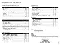 Southwestern Region Map Order Form