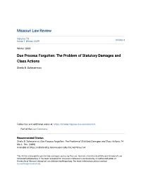 The Problem of Statutory Damages and Class Actions