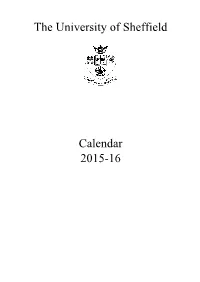The University of Sheffield Calendar 2015-16