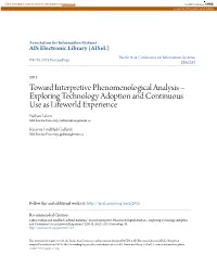 Toward Interpretive Phenomenological Analysis