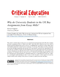 Why Do University Students in the UK Buy Assignments from Essay Mills?