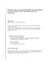 Dynamics of Fine Root, Fungal Rhizomorphs and Soil Respiration in a Mixed Temperate Forest