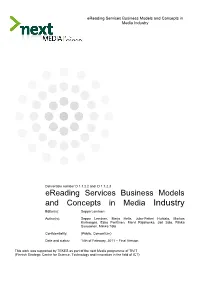 Ereading Services Business Models and Concepts in Media Industry