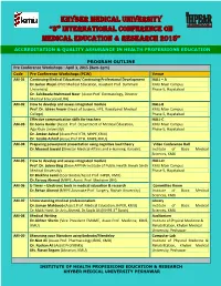 Kmu-Annual Health Research Conference 2012