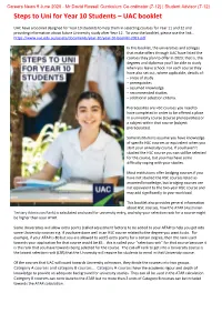 Steps to Uni for Year 10 Students – UAC Booklet