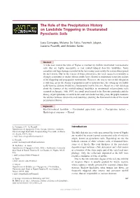 The Role of the Precipitation History on Landslide Triggering in Unsaturated Pyroclastic Soils
