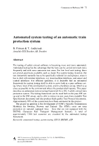 Automated System Testing of an Automatic Train Protection System