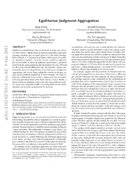 Egalitarian Judgment Aggregation