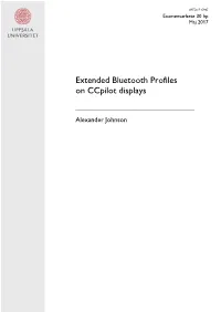 Extended Bluetooth Profiles on Ccpilot Displays