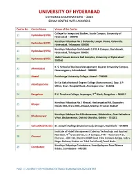 List of Uohee 2020 Centres
