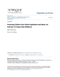 Protecting Children from Online Exploitation and Abuse: an Overview of Project Safe Childhood