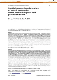 Spatial Population Dynamics of Small Mammals: Some Methodological and Practical Issues N