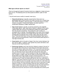 Types of Traumatic Brain Injuries