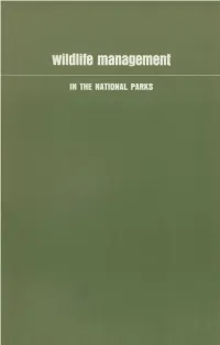 Wildlife Management in the National Parks
