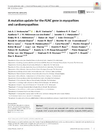 A Mutation Update for the FLNC Gene in Myopathies and Cardiomyopathies