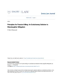 An Evolutionary Solution to Manslaughter Mitigation