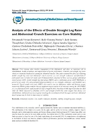Analysis of the Effects of Double Straight Leg Raise and Abdominal Crunch Exercises on Core Stability