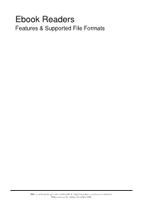 Ebook Readers Features & Supported File Formats