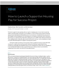 How to Launch a Supportive Housing Pay for Success Initiative