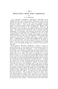 ( 164 ) FIELD-NOTES from WEST CORNWALL. JAY {Garrulus