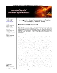 A Comparative Study of Search Engines Results Using Data Mining