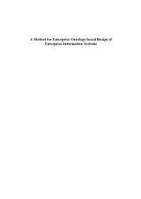 A Method for Enterprise Ontology Based Design of Enterprise Information Systems